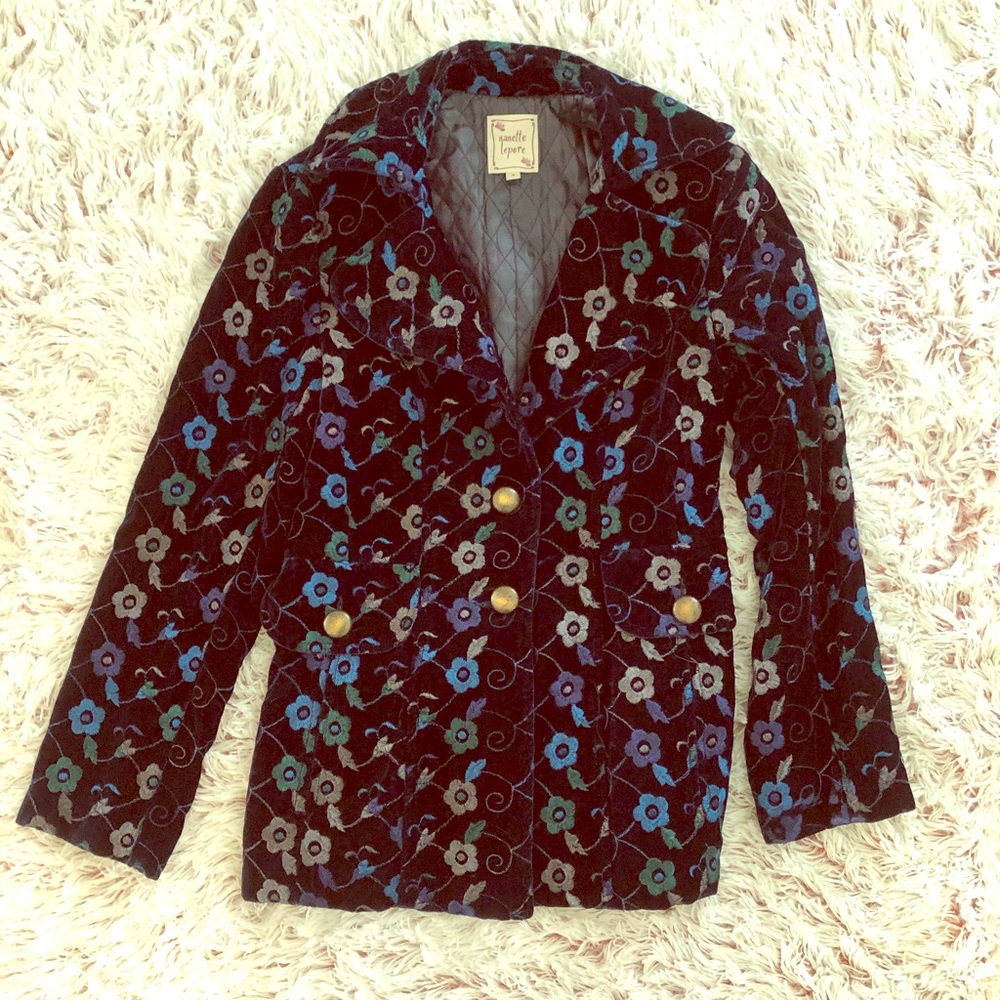 NANETTE LEPORE Embroidery Floral Smoking Jacket